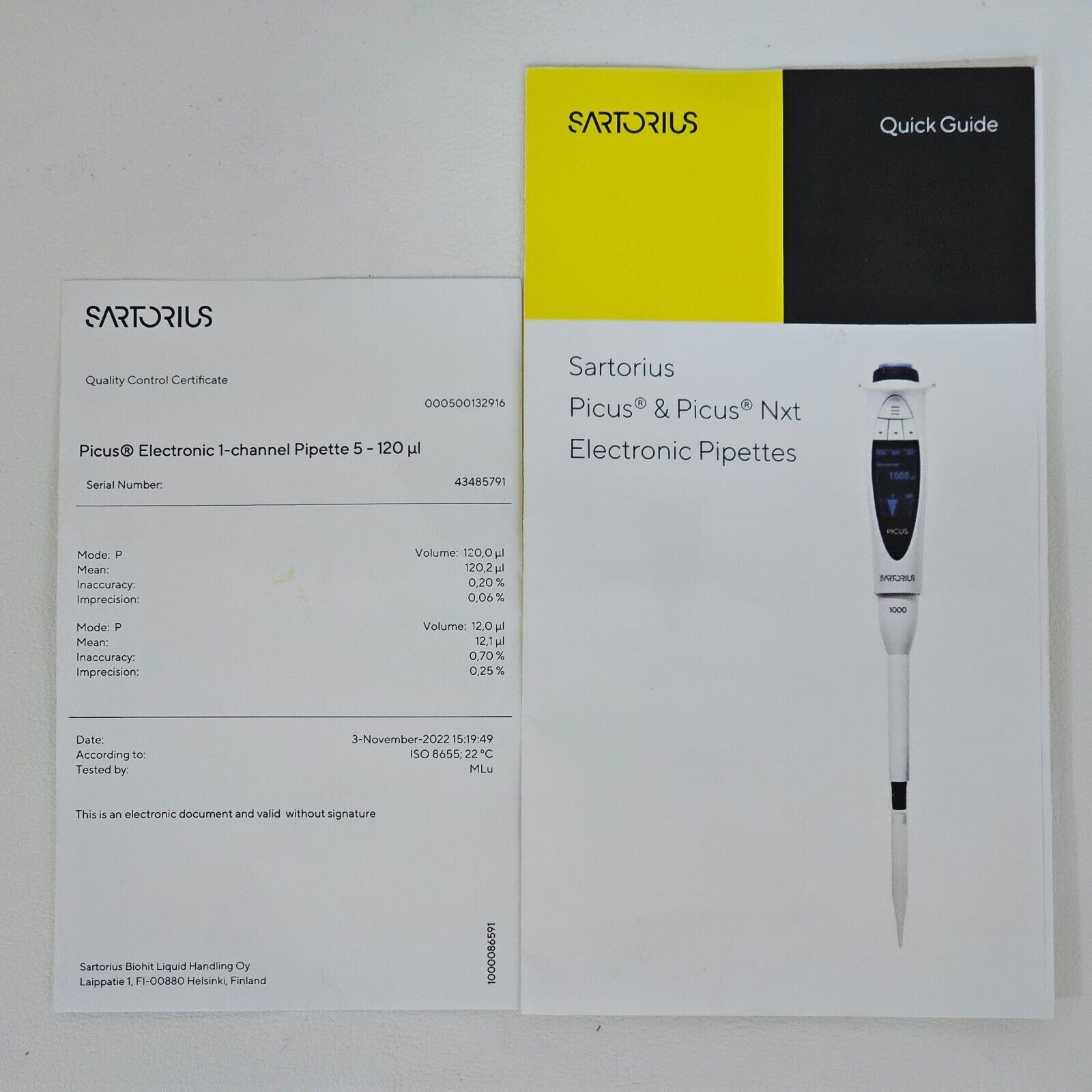 New Picus NXT Sartorius 1-Channel Electronic Pipette 5- 120 μl 735041