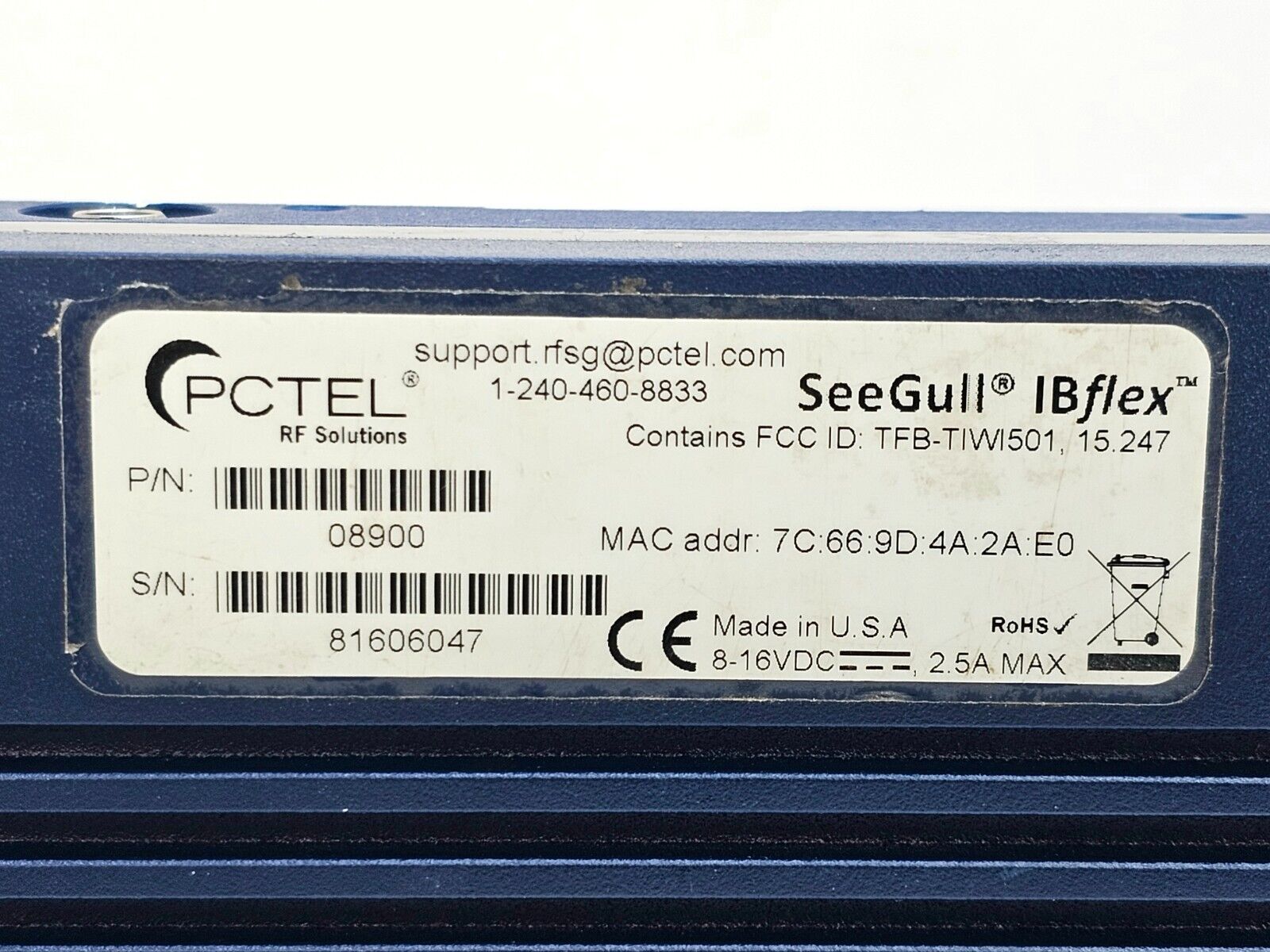 PCTEL SeeGull IBflex 570MHz - 3.8GHz Scanning Receiver 08900 LTE 2X2 MIMO Option