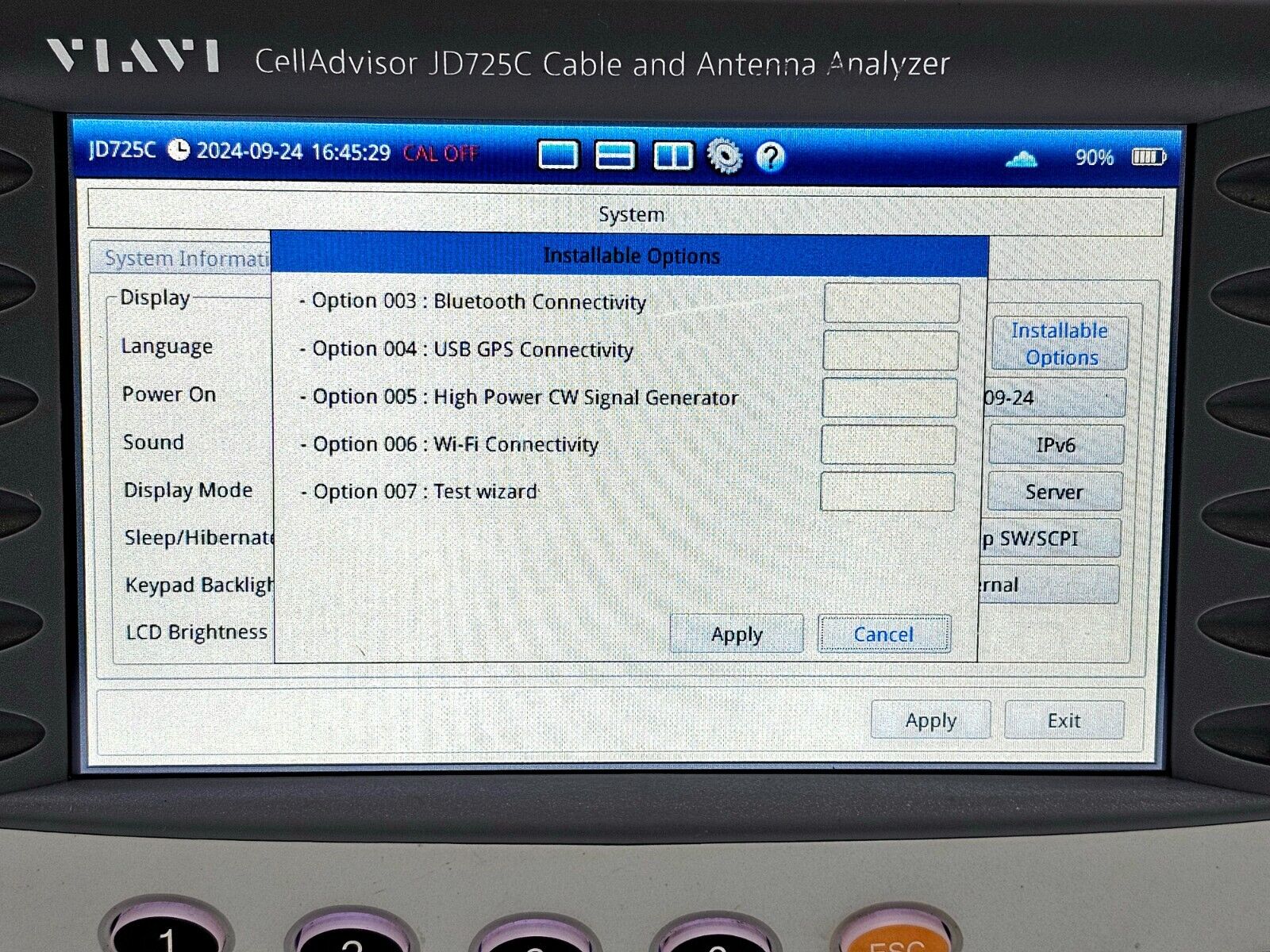 Viavi JDSU JD725C CellAdvisor Base Station Analyzer 4 GHz Opt. 001 + Accessories