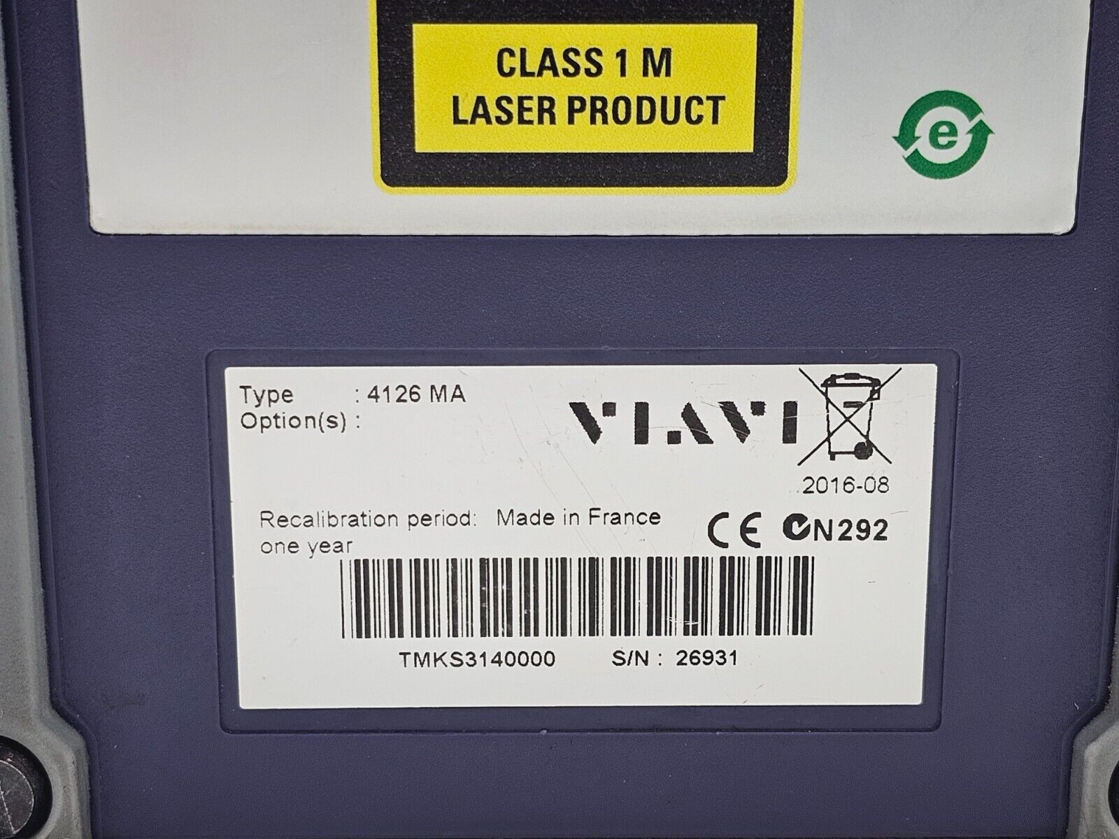 Viavi JDSU MTS 4000 Mainframe & 4126 MA SM OTDR 1310/1550 nm APC-SC 37/35 dB