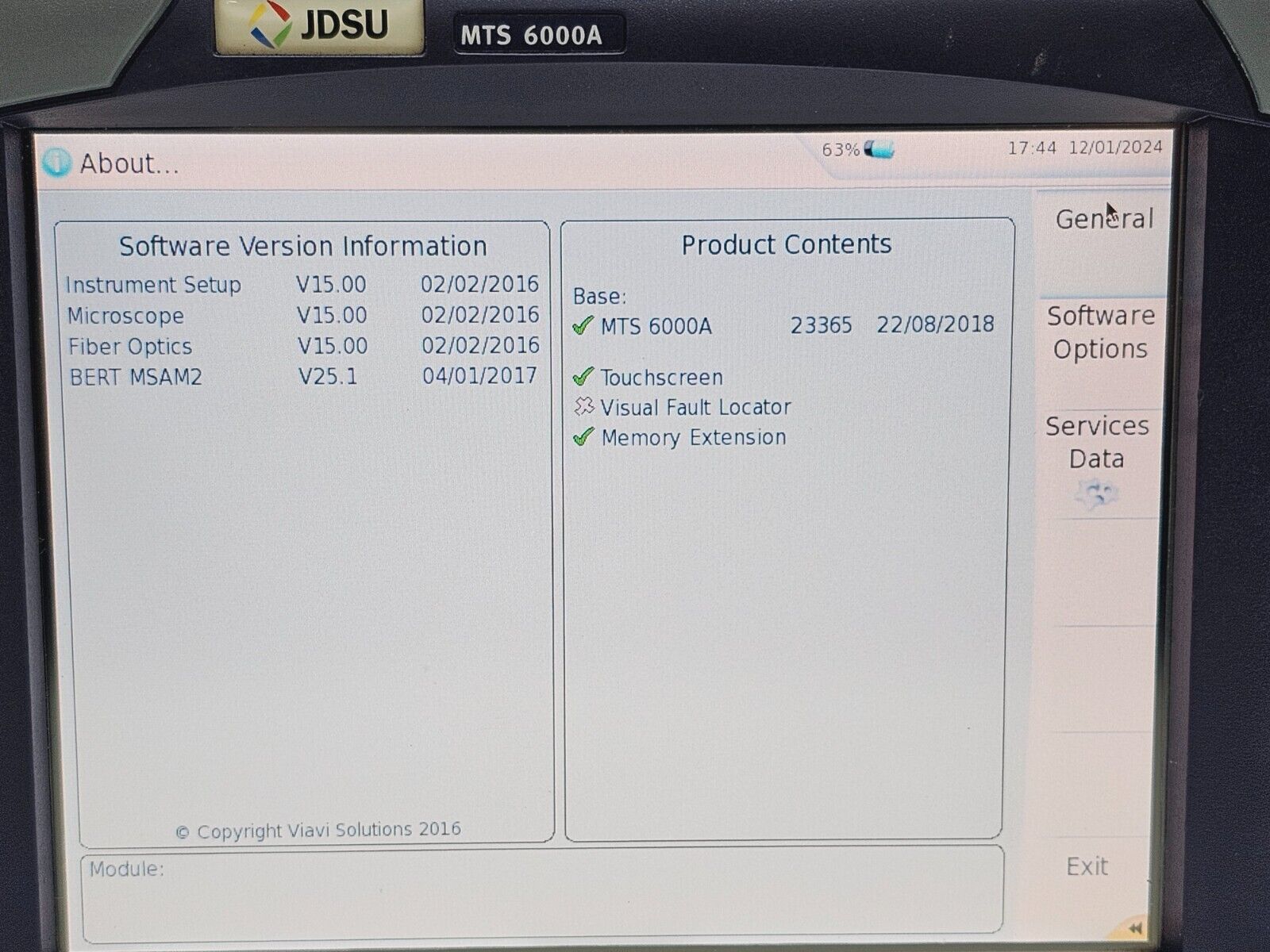 Viavi JDSU MTS 6000A Modular Mainframe Platform