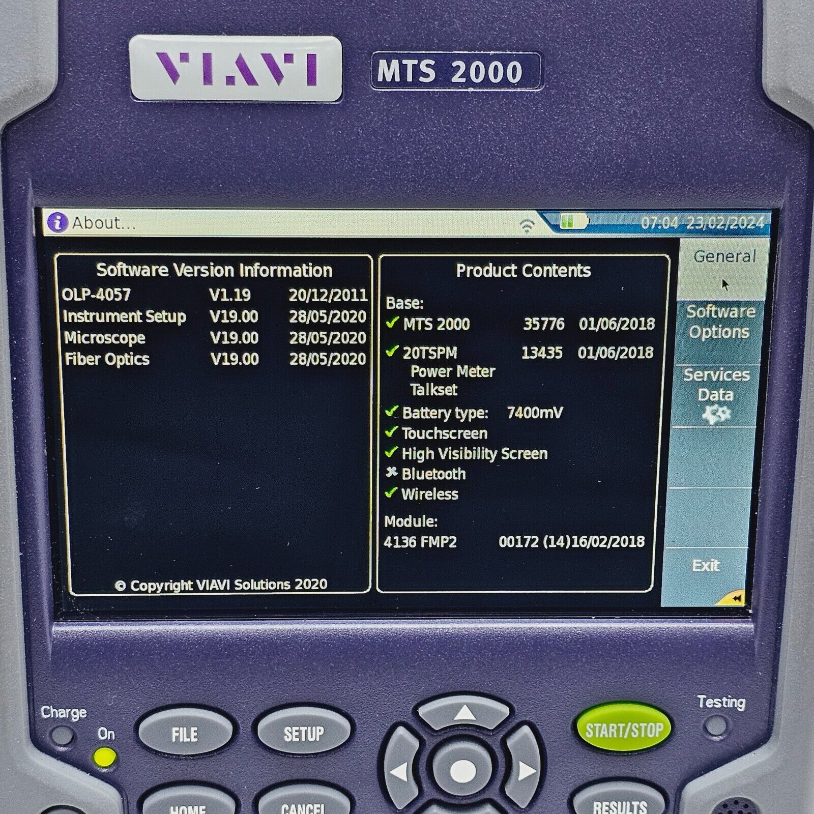 Viavi JDSU MTS 2000 + 4136 FMP2 1310/1550 & 1625 Filtered PON OTDR 46/45/44 dB