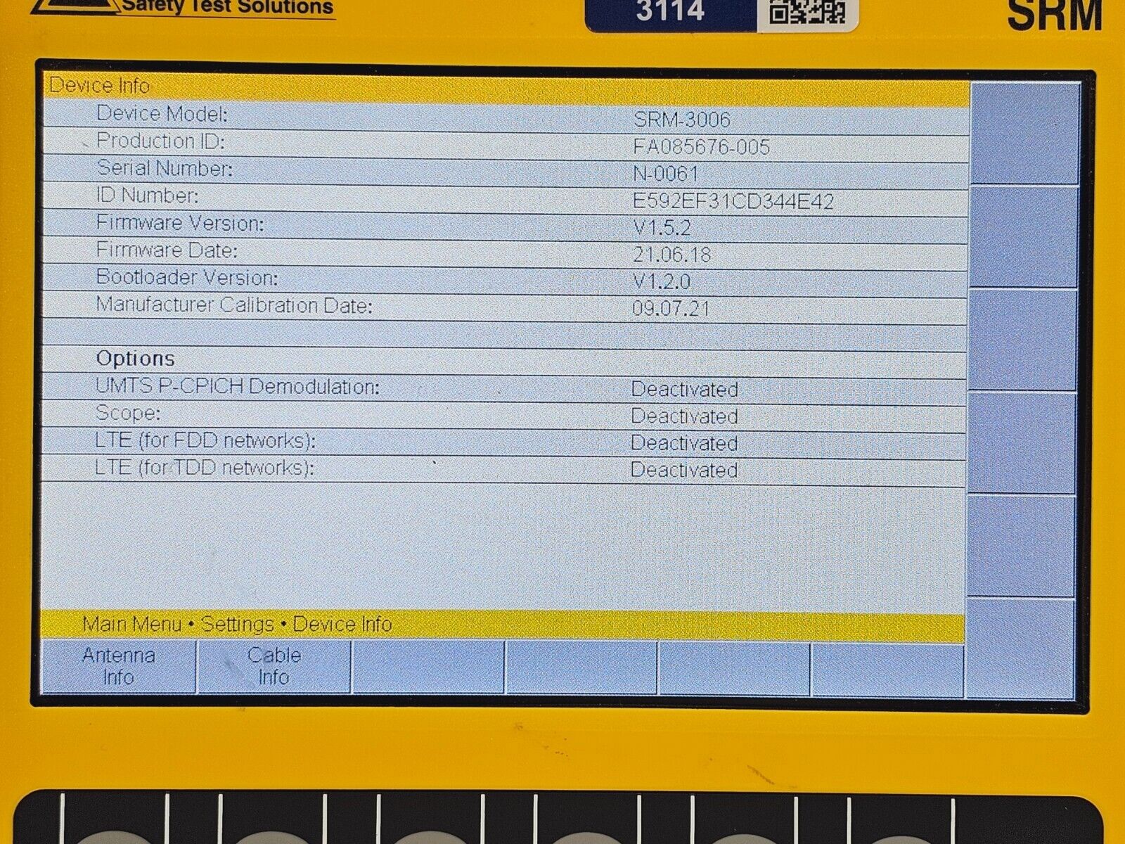 Narda SRM-3006 Selective Radiation Meter 3006/01 + 3501/03 Probe 27MHz - 3GHz