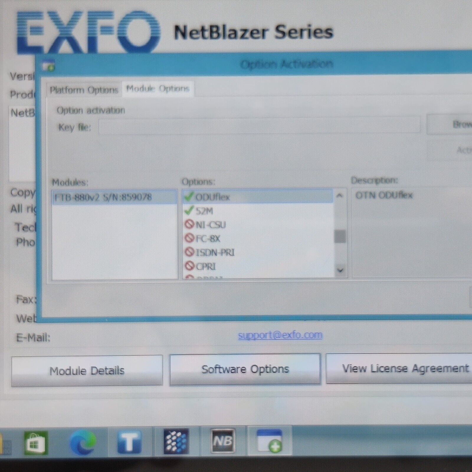 EXFO FTB-1 Pro w/ FTB-880v2 NetBlazer L2 OTN ODU 52M iORF PIM Loaded w/ Options