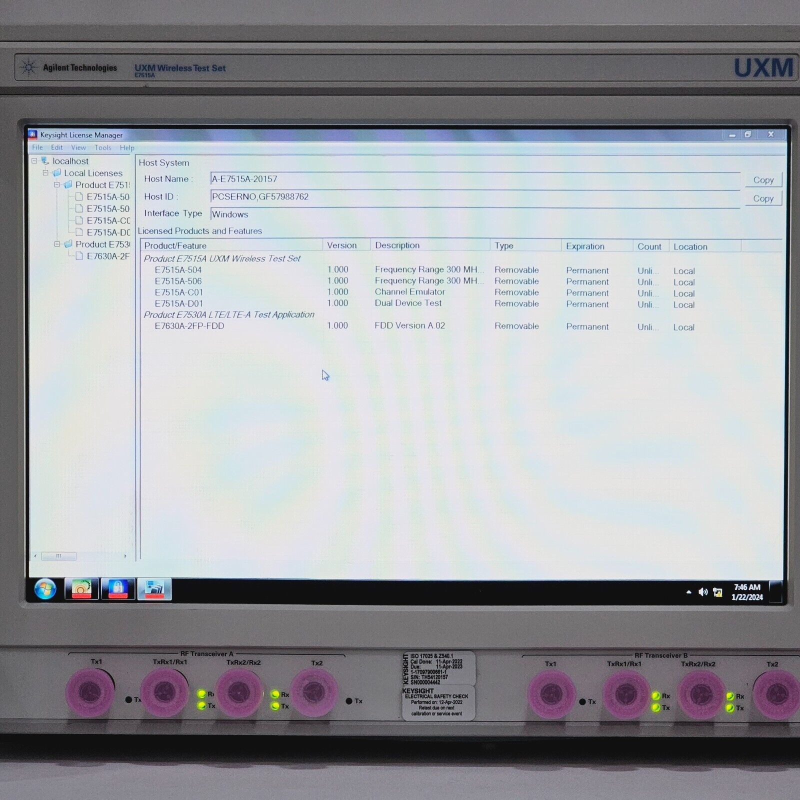 Keysight Agilent E7515A UXM Wireless Test Set w/ 504 506 C01 D01 300 MHz - 6 GHz