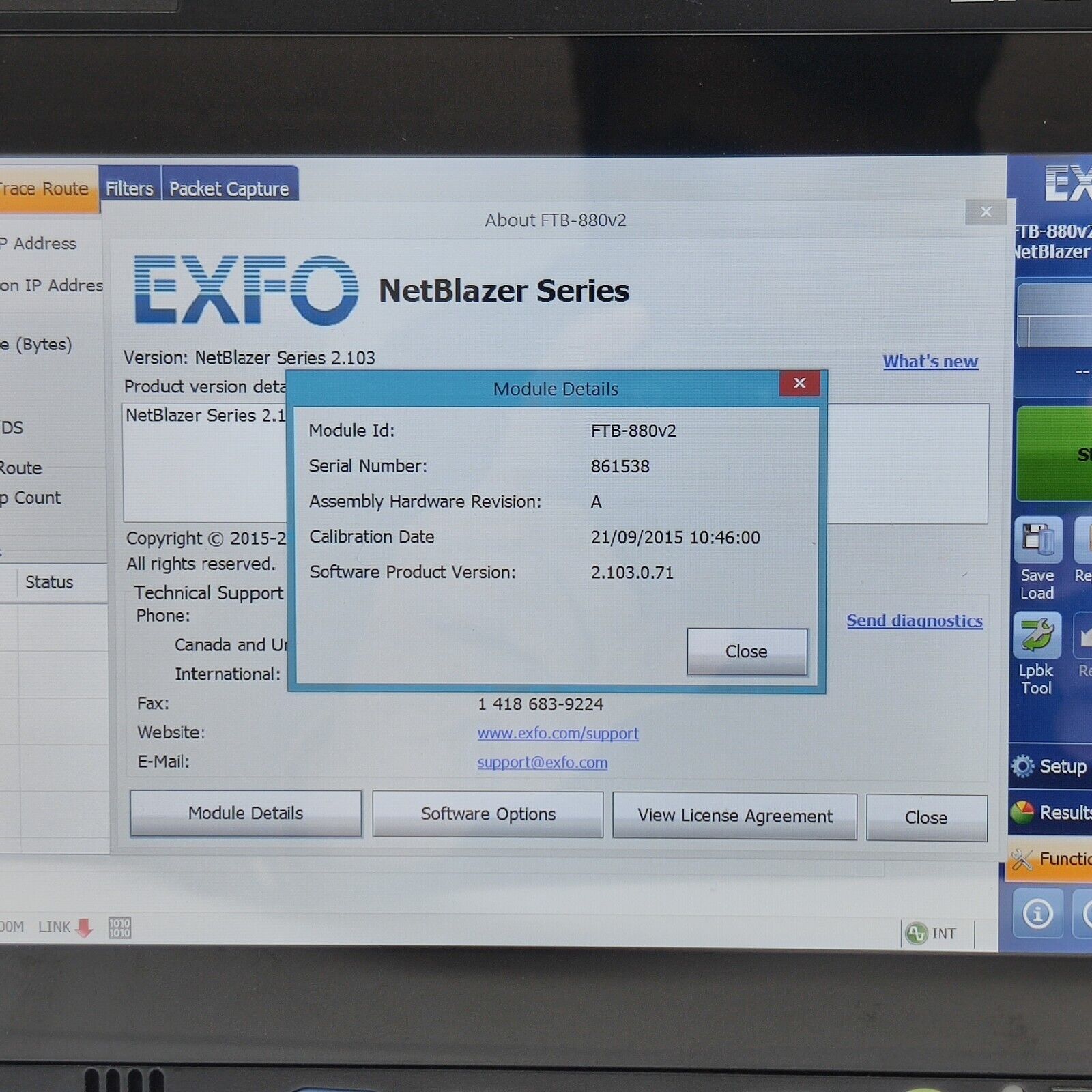 EXFO FTB-1 Pro w/ FTB-880v2 NetBlazer OTN ODU SDH SONET PDH L2-Transparency 52M