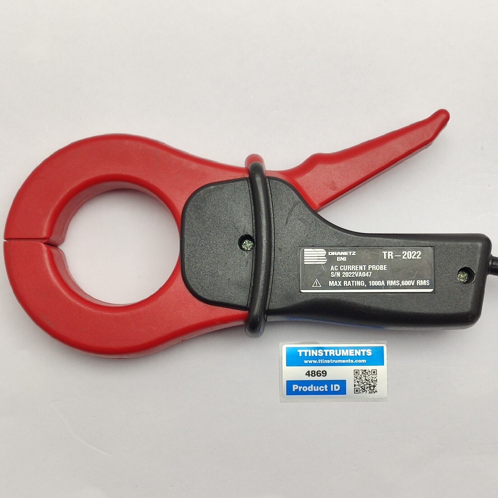 Dranetz BMI TR-2022 Clamp-on AC Current Probe TR2022 1000A 600V