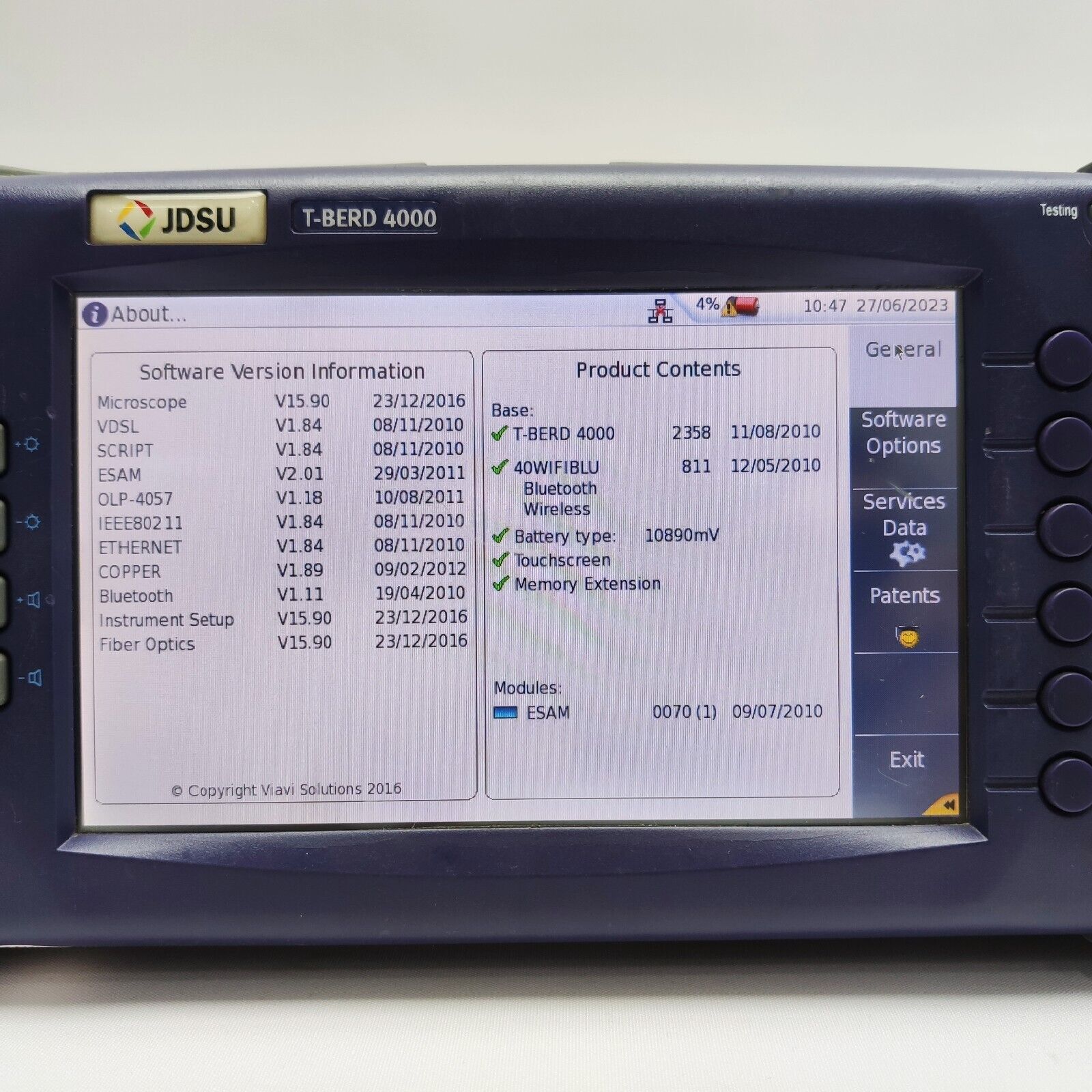 JDSU T-BERD 4000 w/ ESAM C4000 LAN Ethernet Tester