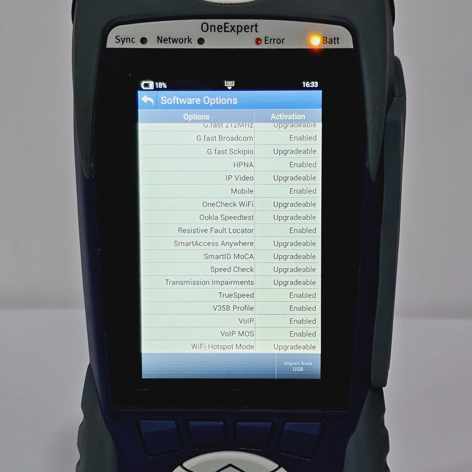 Viavi Calibrated OneExpert ONX-580 DSL Bonded G.fast Broadcom V35B Profile