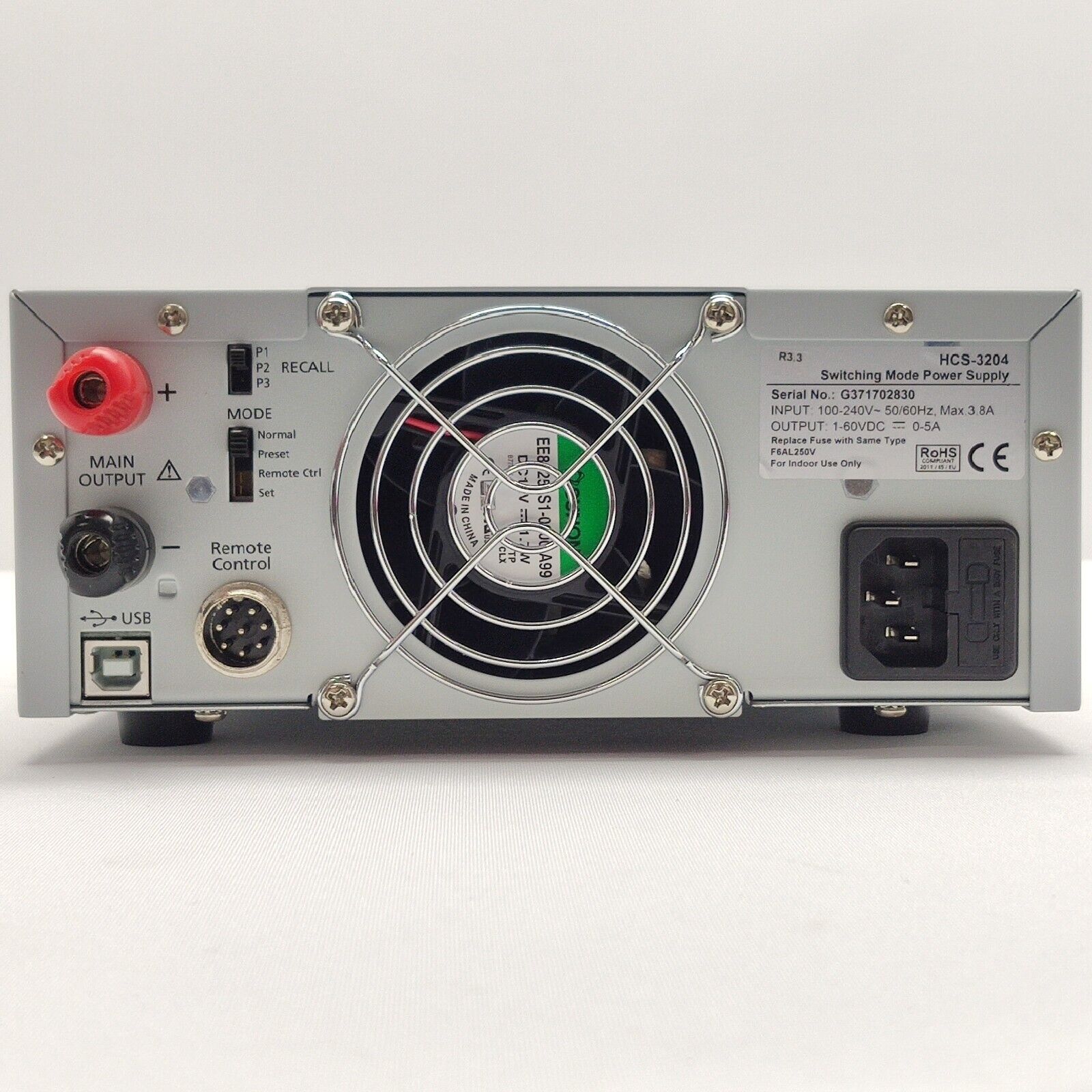 Manson Switching Mode Power Supply 1-60VDC 5A HCS-3204