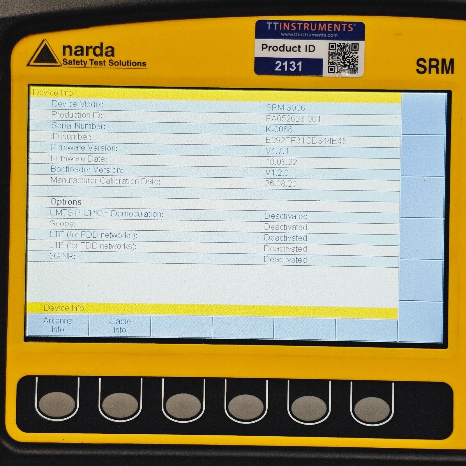 Narda SRM-3006 9 kHz - 6 GHz & E-Field Antenna Three-Axis 27 MHz - 3 GHz RFI/EMI