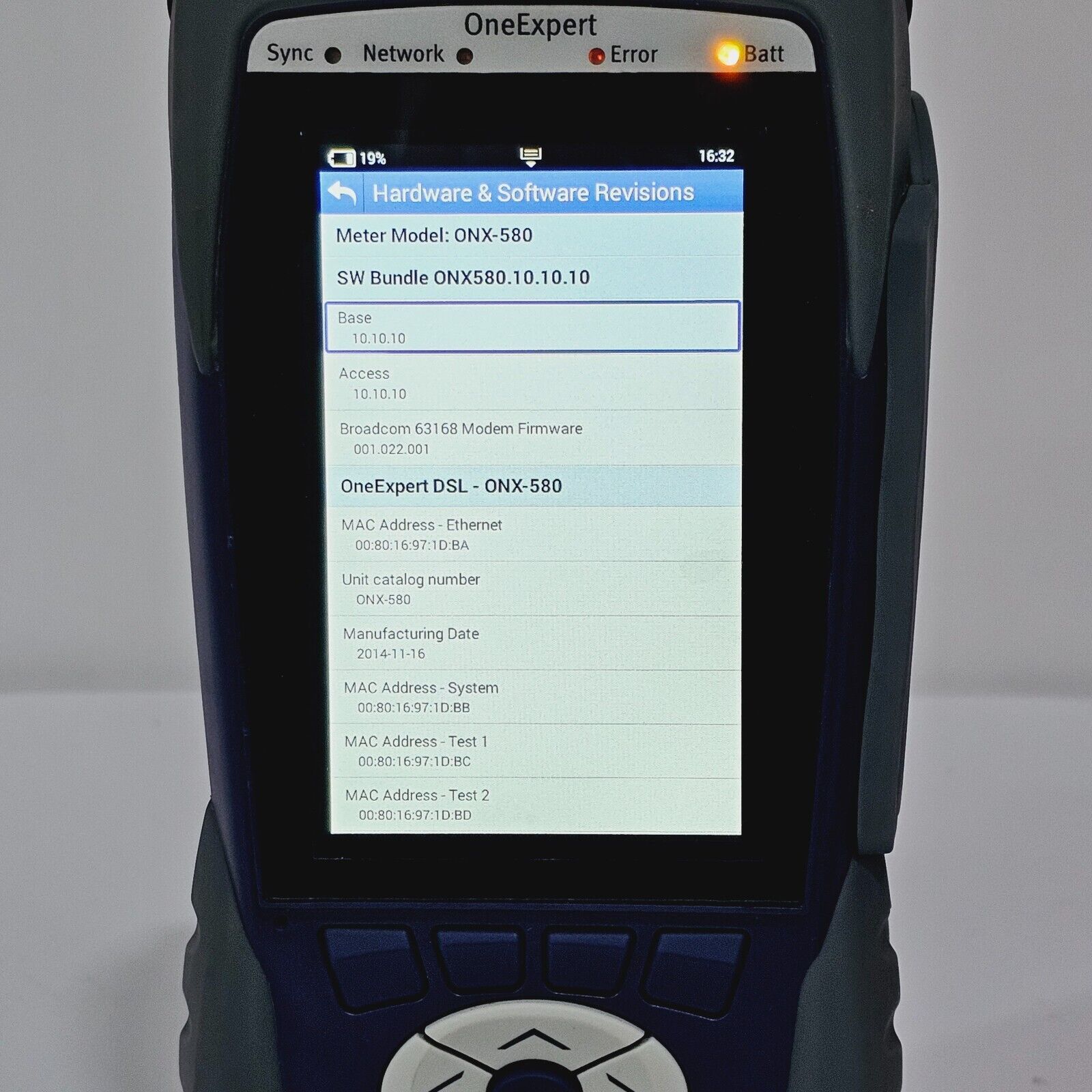 Viavi Calibrated OneExpert ONX-580 DSL Bonded G.fast Broadcom V35B Profile