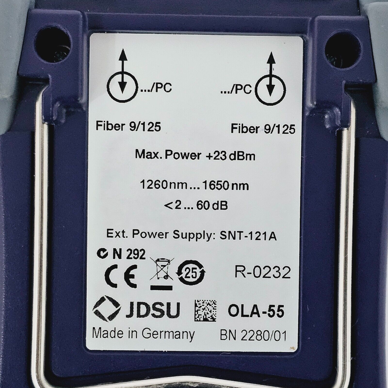 Viavi JDSU OLA-55 Optical Level Attenuator 1260-1650 nm Fiber 9/125 2280/01