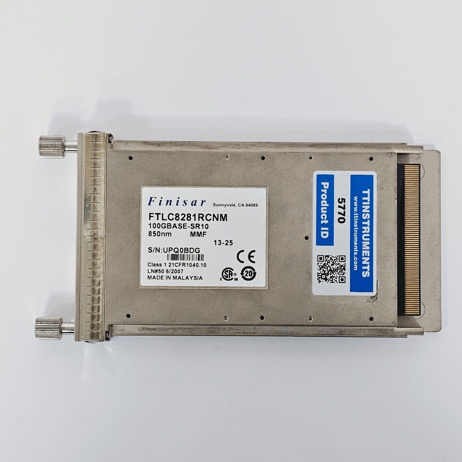 Finisar FTLC8281RCNM 100GBASE-SR10 850nm MMF CFP Transceiver OTN Multi-rate 100m