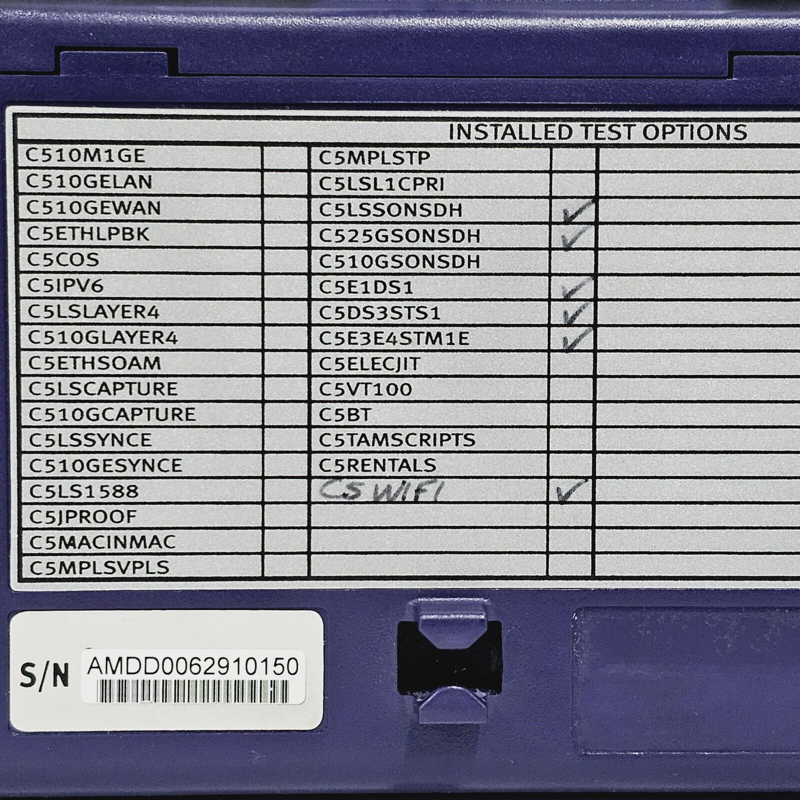 JDSU VIAVI MTS-5800 w/ 5801P 10/100/100M Electrical & 1GigE Optical Ethernet