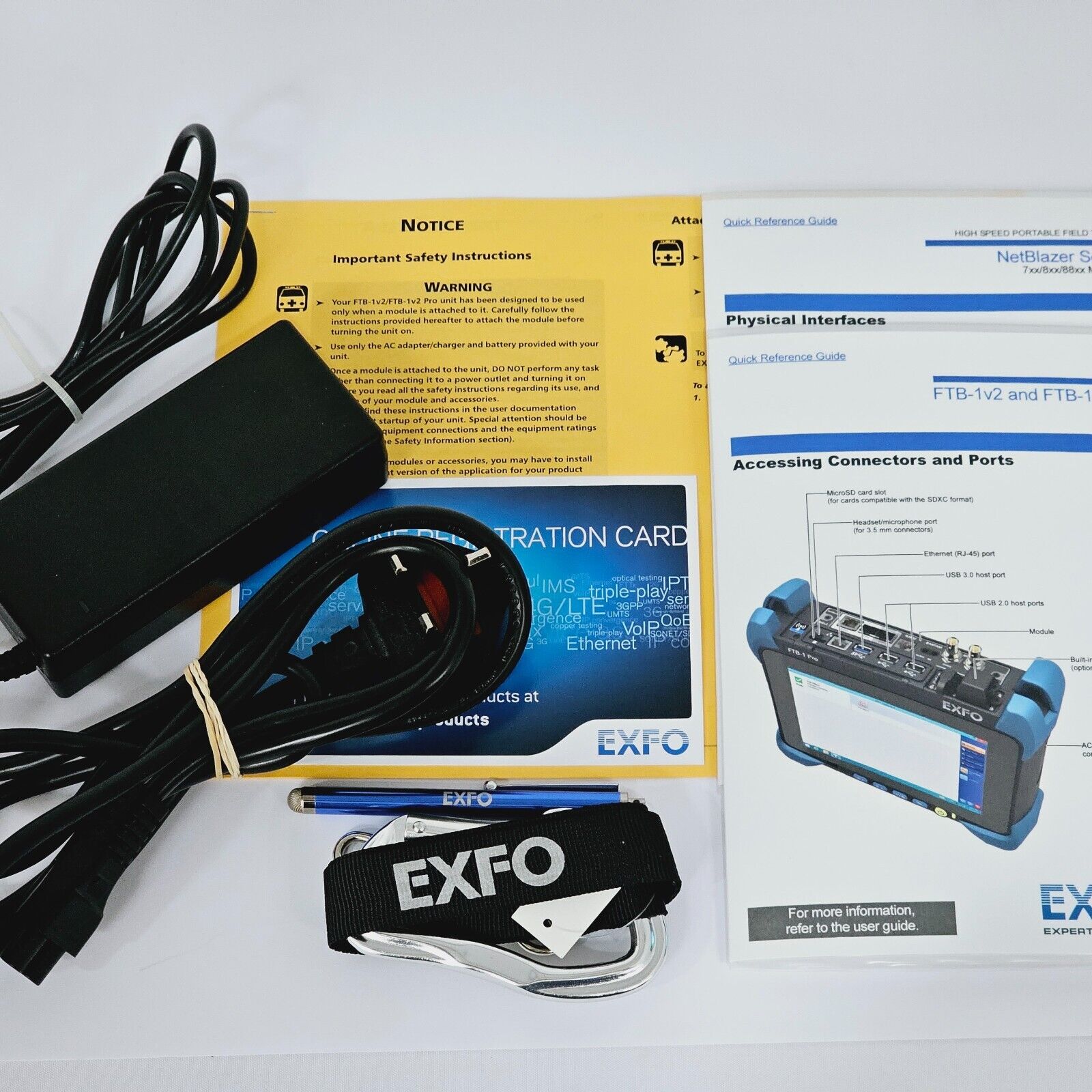 EXFO FTB-1 Pro w/ PM & VFL w/ FTB-880v2 NetBlazer SDH SONET PDH 52M Tester