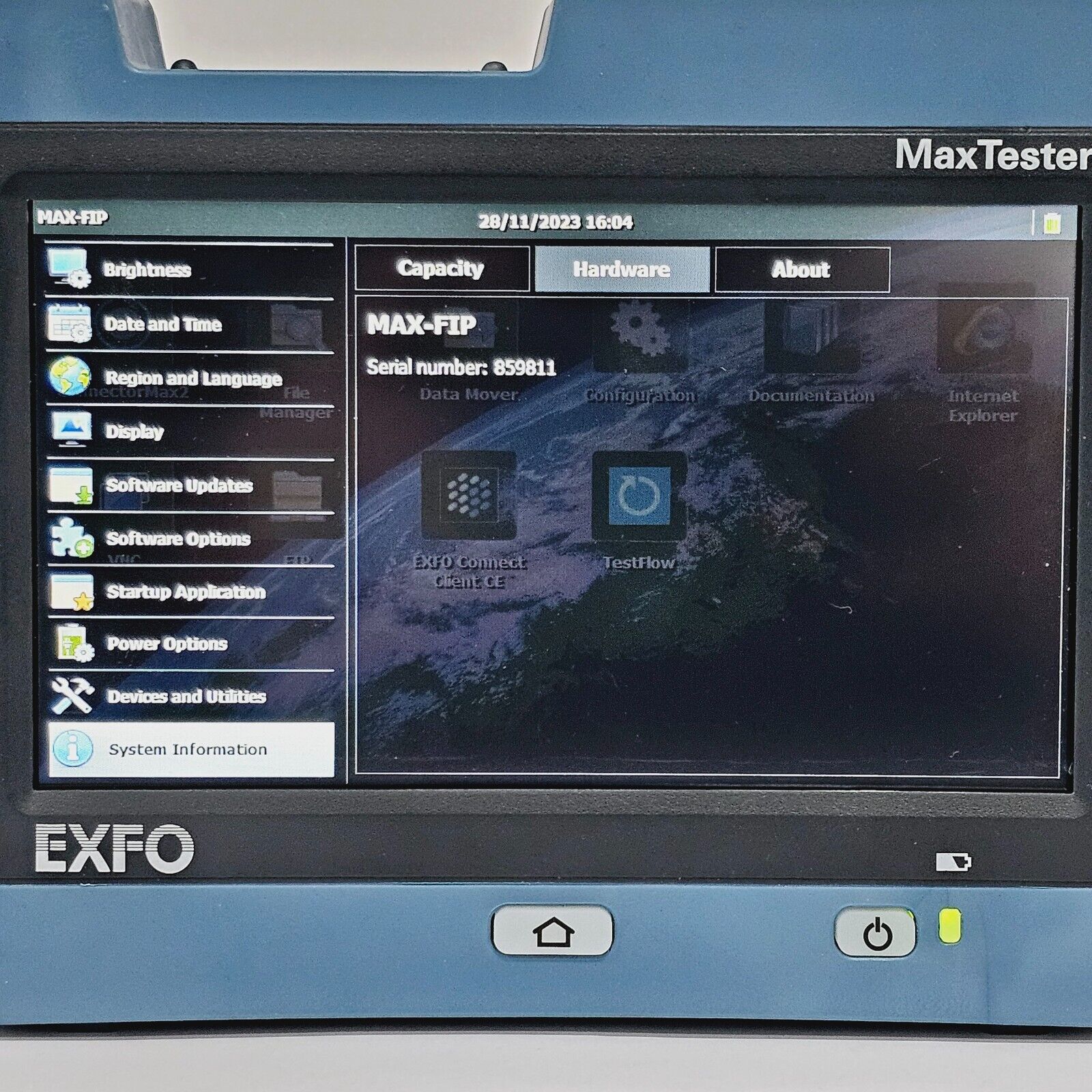 EXFO MaxTester MAX-FIP Fiber Optic Certifier Mainframe