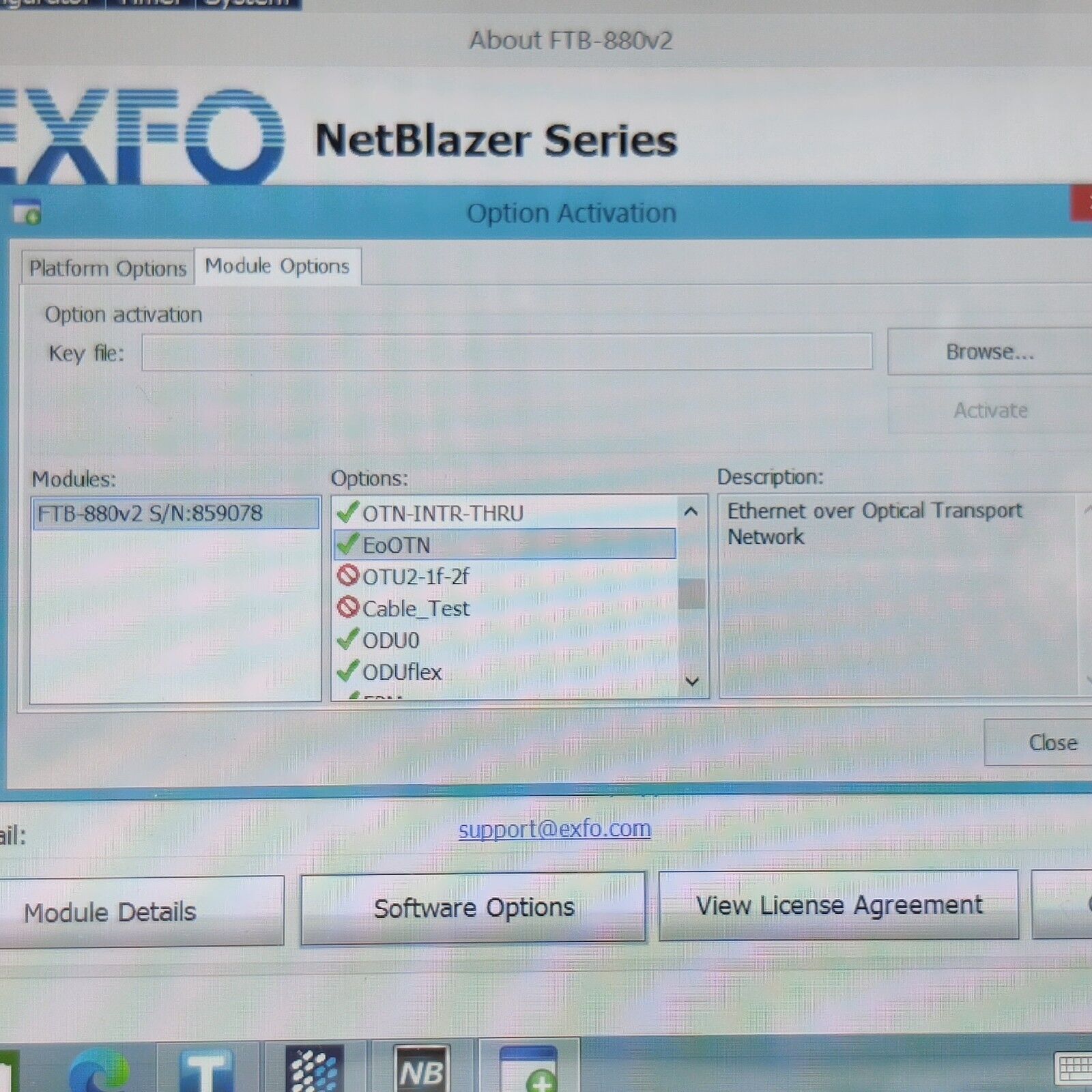 EXFO FTB-1 Pro w/ FTB-880v2 NetBlazer L2 OTN ODU 52M iORF PIM Loaded w/ Options