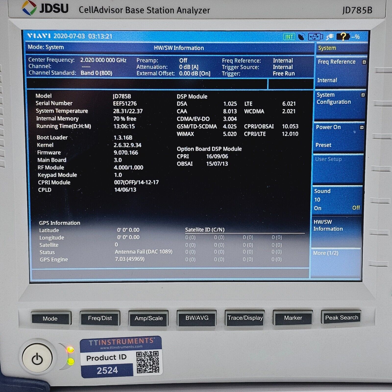 JDSU JD785B CellAdvisor Base Station Analyzer 9kHz-8GHz w/ JD78050509 OSL