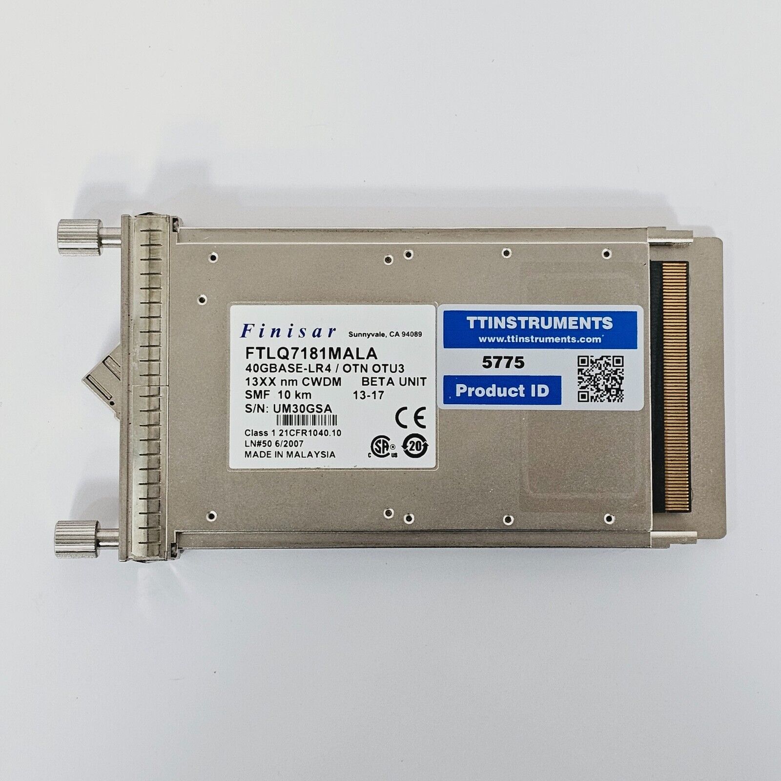 Finisar FTLQ7181MALL 40GBASE-LR4 / OTN OTU3 SMF 10KM 1310nm CWDM CFP Transceiver