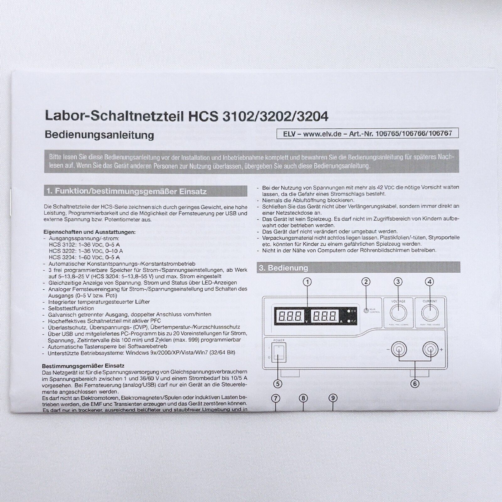 Manson Switching Mode Power Supply 1-60VDC 5A HCS-3204