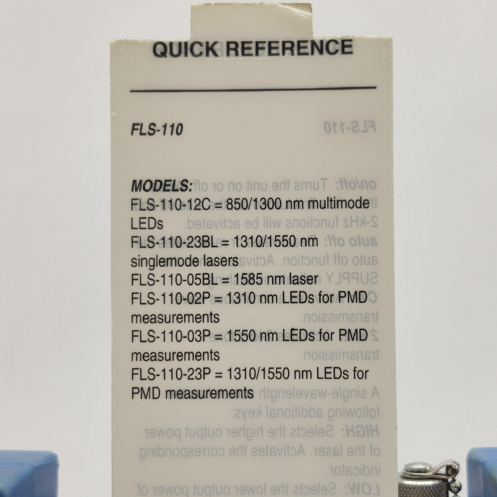 EXFO FLS-110 Optical Polarized Light Source - Ideal 4 PMD Measurements 1550 nm