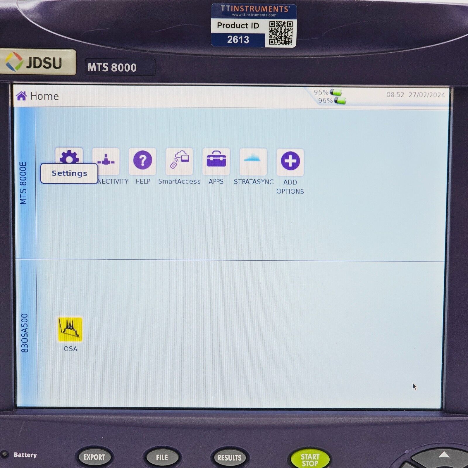 JDSU Viavi MTS 8000E w/ OSA-500 2281/91.51 Optical DWDM Analyzer 2281/91.51 OSA